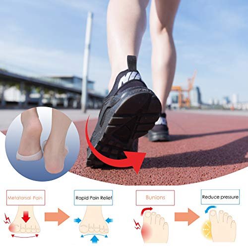 Metatarsal-Pads, Gel-Zehenspreizer, Ballenkorrektur-Polster, Zehenspacer, Ballenpolster, weich & atmungsaktiv, ideal für Morton-Neurom, Blasen, Diabetikerfüße, Hammerzehe, schnelle Schmerzlinderung – 2 Paar Weiß
