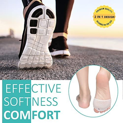 Metatarsal-Pads, Gel-Zehenspreizer, Ballenkorrektur-Polster, Zehenspacer, Ballenpolster, weich & atmungsaktiv, ideal für Morton-Neurom, Blasen, Diabetikerfüße, Hammerzehe, schnelle Schmerzlinderung – 2 Paar Weiß