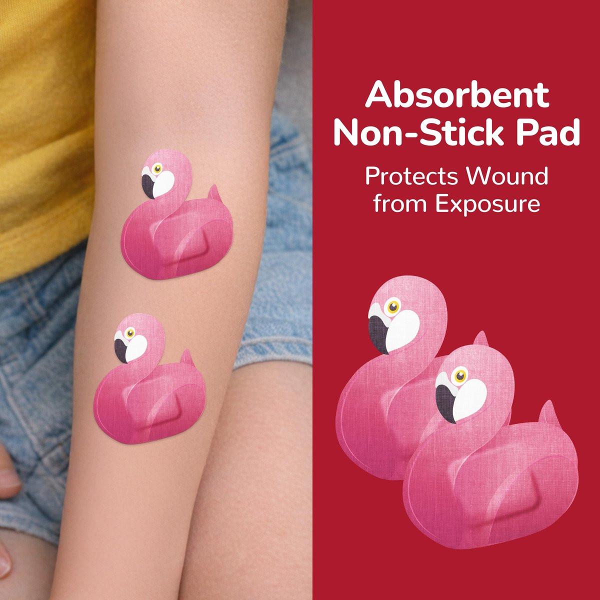 BioSwiss Pflaster, Flamingo-förmige selbstklebende Pflaster, Latexfrei, Sterile Wundversorgung, 24 Stück