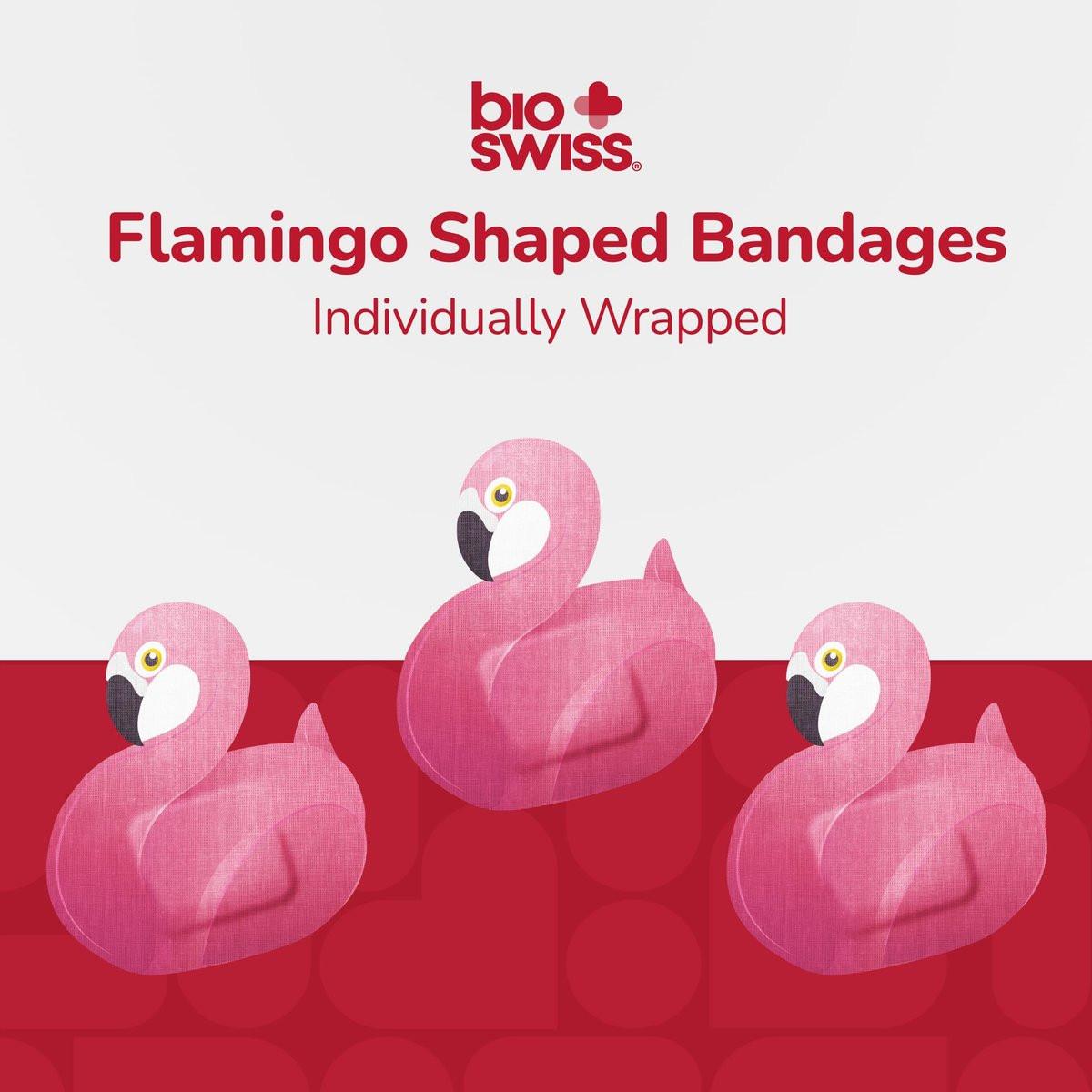 BioSwiss Pflaster, Flamingo-förmige selbstklebende Pflaster, Latexfrei, Sterile Wundversorgung, 24 Stück