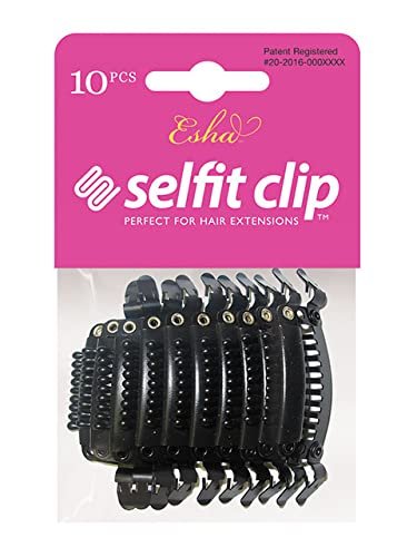 Esha Selfit Clip 10 Stück für Haarverlängerungen - Natur Schwarz