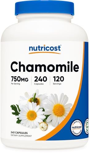 Nutricost Kamille 750mg, 240 Kapseln, 120 Portionen - Vegan, Nicht-GVO, Glutenfrei