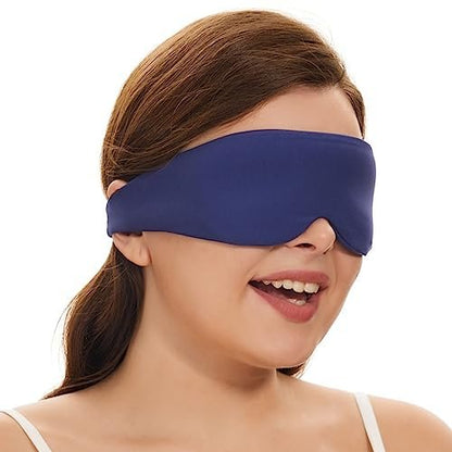 ALASKA BEAR Schlafmaske für Seitenschläfer - Patentiertes Design, becherförmig und extra weich, 100% Lichtundurchlässig, für zu Hause oder Reisen, waschmaschinenfest, Colbot Blau