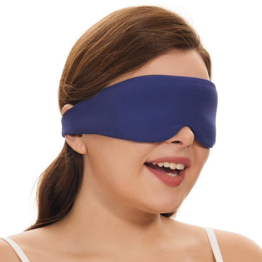 ALASKA BEAR Schlafmaske für Seitenschläfer - Patentiertes Design, becherförmig und extra weich, 100% Lichtundurchlässig, für zu Hause oder Reisen, waschmaschinenfest, Colbot Blau
