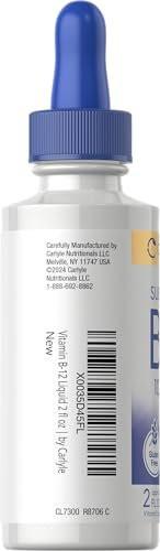Carlyle Vitamin B12 Sublingual Liquid Tropfen | 10.000 mcg | 60 ml | Vegetarisch, Nicht-GVO, Glutenfrei