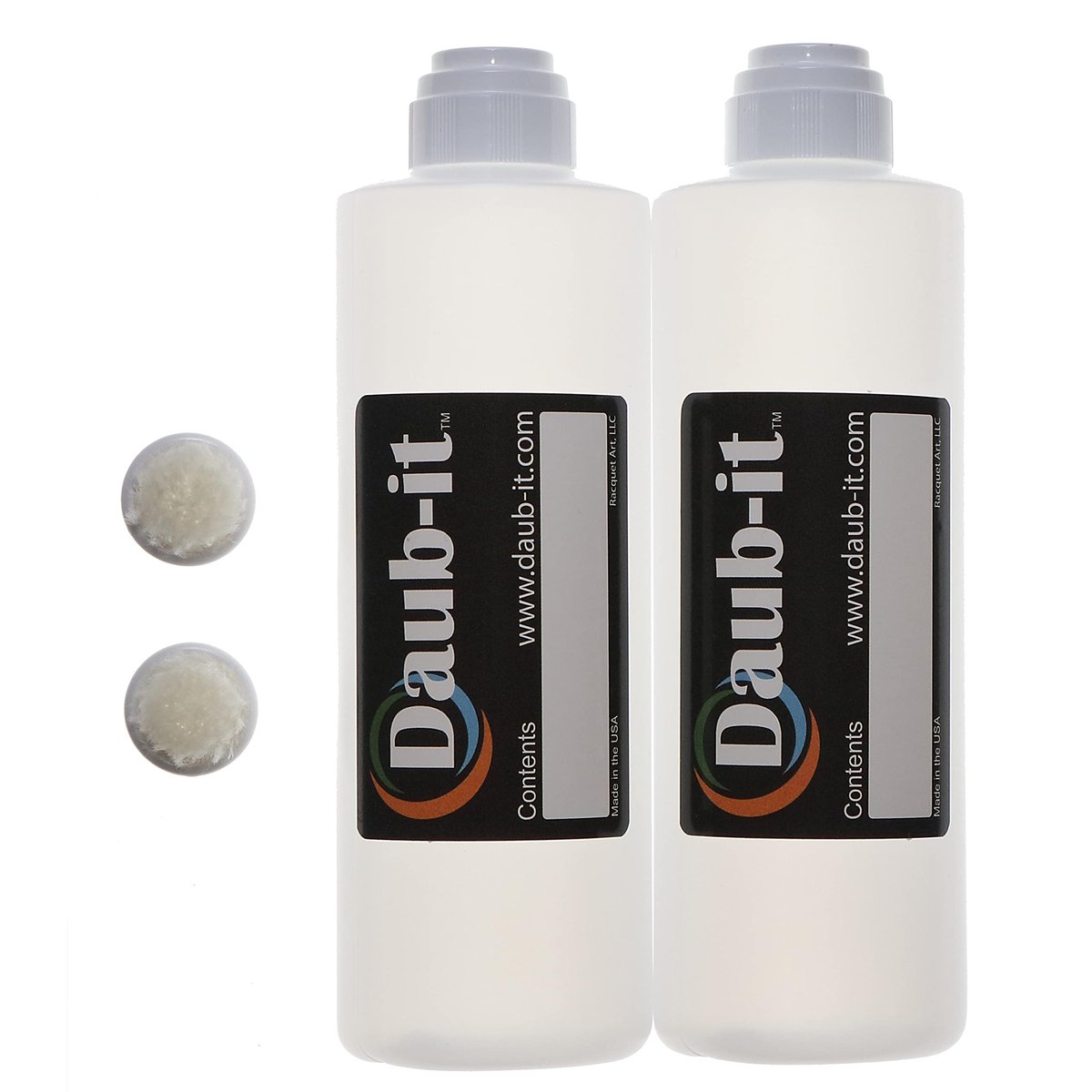 Racquet Art Daub-it Leere Flaschen mit Applikatoren - 8 oz - Mohair-Applikator - 2er-Pack
