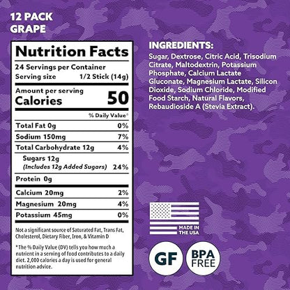 HOIST Electrolyte Drink Mix Pulversticks – Schnelle Rehydrierung, Militärische Hydratationsformel – Traube (12 Einzelportionen)
