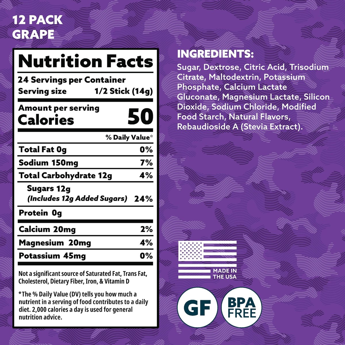 HOIST Electrolyte Drink Mix Pulversticks – Schnelle Rehydrierung, Militärische Hydratationsformel – Traube (12 Einzelportionen)