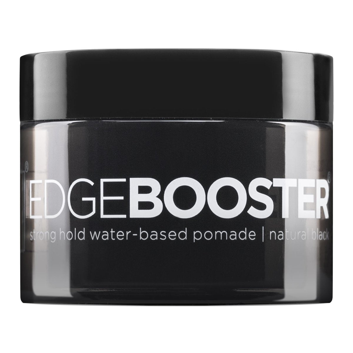 Style Factor EDGE BOOSTER HIDEOUT Water-Based Pomade | Starker Halt & sofortige Grauabdeckung | Glattes Styling für Flyaways, Kanten & Ansatz | Hochglanz-Finish | Naturschwarz | 3,38 oz