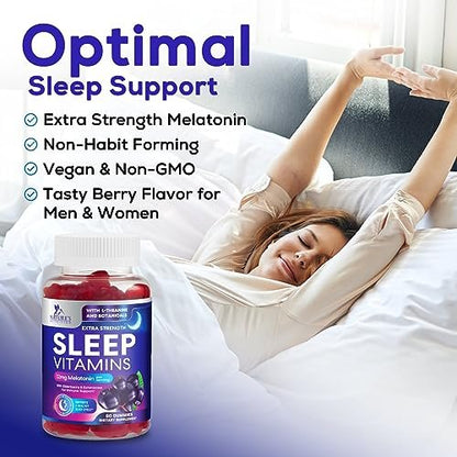 Nature's Nutrition Schlafgummis mit Melatonin 12 mg pro Portion - Extra starke Schlafvitamingummis, natürliche Melamingummis, gelegentliche Schlafunterstützung für Erwachsene, vegan, Gomitas para Dormir - 60 Gummis