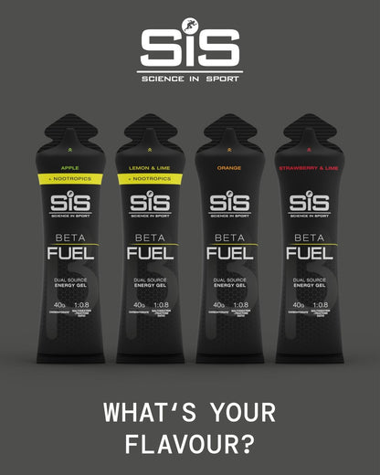 Science in Sport BETA Fuel Gel - Dual-Quellen-Energiegel - Isotonischer Gel - Schnell absorbierende Kohlenhydrat-Energie - Sporternährung - Magenschonend - Tragbar - Orangengeschmack - 6er-Pack