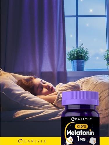 Carlyle Kinder Melatonin 1mg | 120 Kautabletten | Fruchtgeschmack | Vegetarisches Nahrungsergänzungsmittel | Non-GMO, Glutenfrei