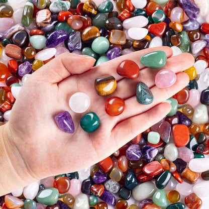 FORBY 1,36 kg Natürliche Bulk-Mischung Tumbled Poliersteine Kristallset Echte Rohsteine für Wohnkultur Reiki Geschenke Energietherapie Anfänger Größe 15 mm