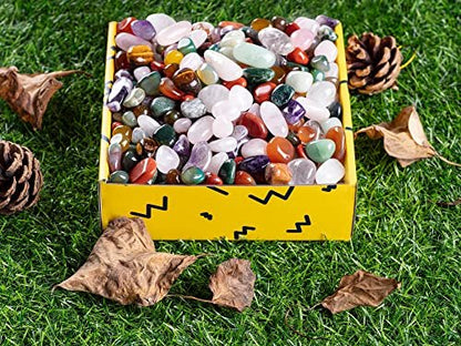 FORBY 1,36 kg Natürliche Bulk-Mischung Tumbled Poliersteine Kristallset Echte Rohsteine für Wohnkultur Reiki Geschenke Energietherapie Anfänger Größe 15 mm