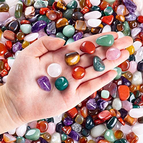 FORBY 1,36 kg Natürliche Bulk-Mischung Tumbled Poliersteine Kristallset Echte Rohsteine für Wohnkultur Reiki Geschenke Energietherapie Anfänger Größe 15 mm