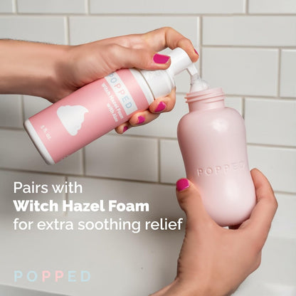 Popped Upside Down Peri Flasche für die Wochenbettpflege | FSA HSA geeignet | Perineale Waschflasche für Dammschnitt, Hämorrhoiden & Dammriss Heilung | Tragbares Bidet | Pink, 295 ml