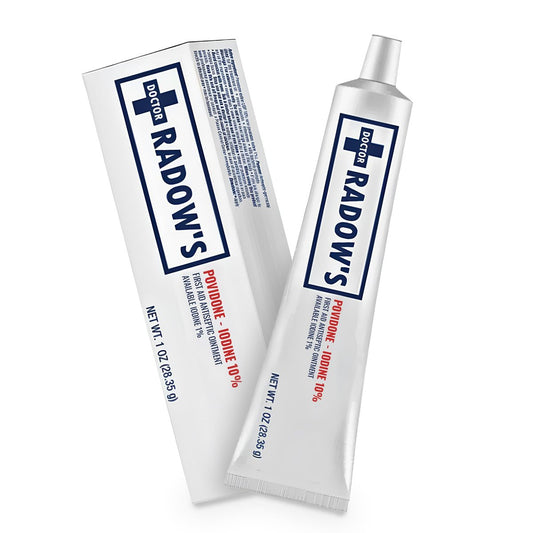 Doctor Radow’s Povidon-Iod Antiseptische Salbe – 10% Povidon-Iod, ohne Antibiotika, für Wunden, Verbrennungen, Schnitte & mehr, fördert schnellere Heilung, für den Haus- und Medizingebrauch, 28,35 g (1 Unze)