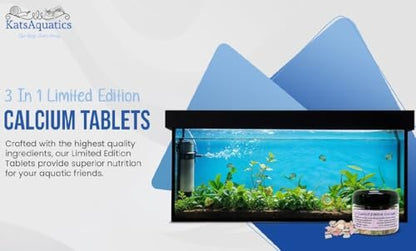 KatsAquatics Unlimited Edition Calcium – 3 Geschmacksrichtungen in einem Glas, für starke Panzer, gesunde Häutungen, 100% natürlich, löst sich nicht in Wasser, schnell sinkend für Garnelen, Schnecken & mehr! Biologe hergestellt in USA
