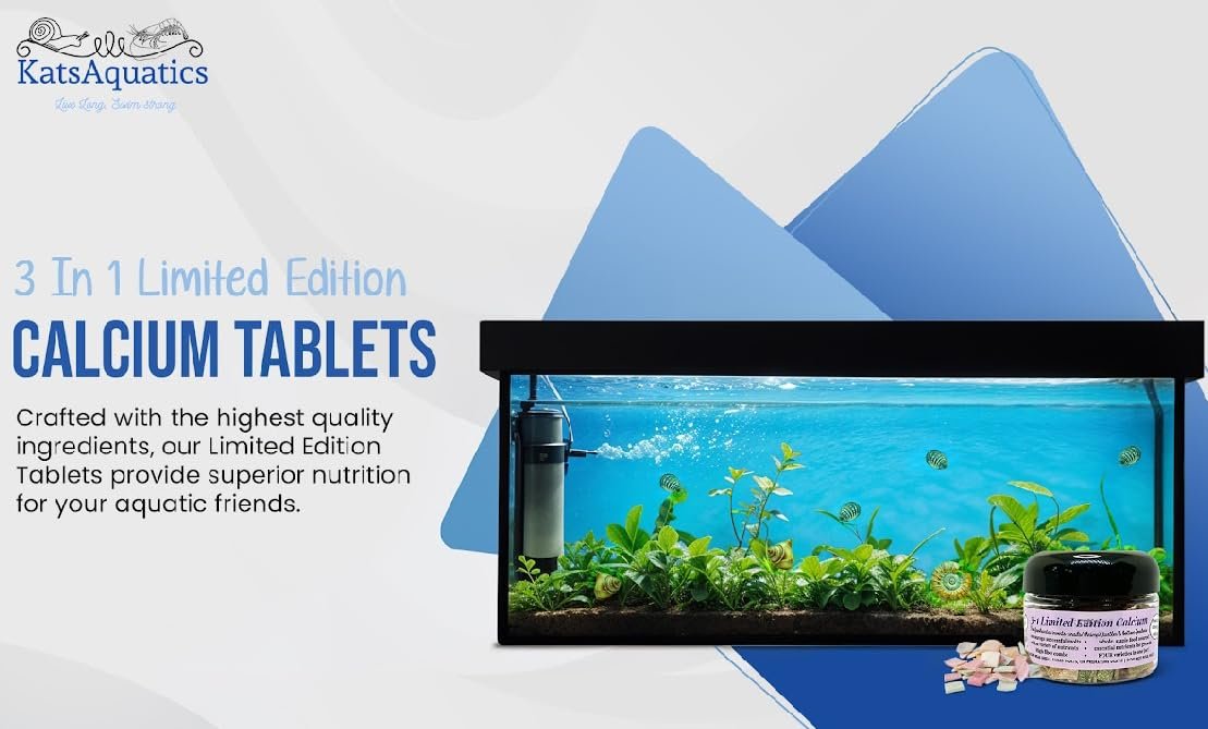 KatsAquatics Unlimited Edition Calcium – 3 Geschmacksrichtungen in einem Glas, für starke Panzer, gesunde Häutungen, 100% natürlich, löst sich nicht in Wasser, schnell sinkend für Garnelen, Schnecken & mehr! Biologe hergestellt in USA