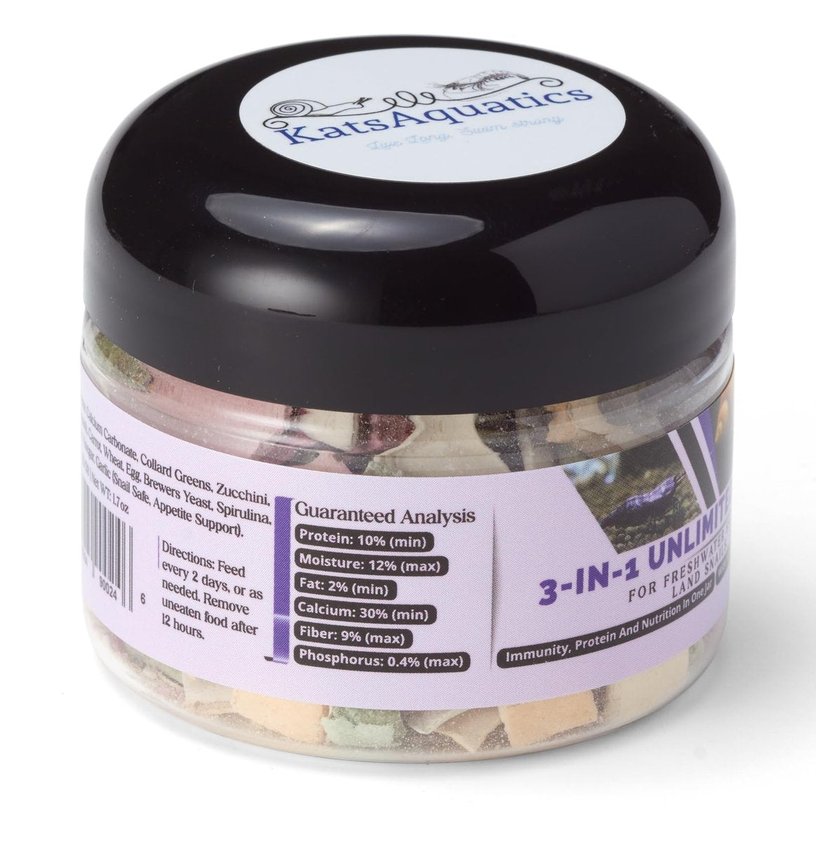 KatsAquatics Unlimited Edition Calcium – 3 Geschmacksrichtungen in einem Glas, für starke Panzer, gesunde Häutungen, 100% natürlich, löst sich nicht in Wasser, schnell sinkend für Garnelen, Schnecken & mehr! Biologe hergestellt in USA