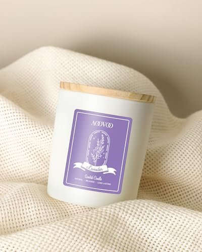 AOOVOO Lavendel-Duftkerzen für Frauen – Aromatherapie-Kerze mit Kristallen im Inneren, 10 oz Sojakerze für Zuhause, Geburtstagsgeschenk Muttertag Kerze für Frauen Mama