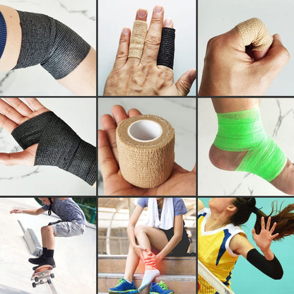 Selbstklebende Bandage-Wickel, Selbsthaftende Bandage, Vet Wrap für Hunde, Kohäsive Wickelbandagen für Sport, Erste Hilfe, Handgelenk, Knöchel, 4er-Pack, 2 Zoll