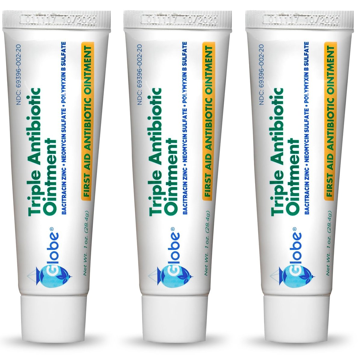 Globe Triple Antibiotika Salbe (3er Pack, 1 oz) – Wundsalbe zur Vorbeugung von Infektionen bei kleinen Schnitten, Kratzern und Schürfwunden