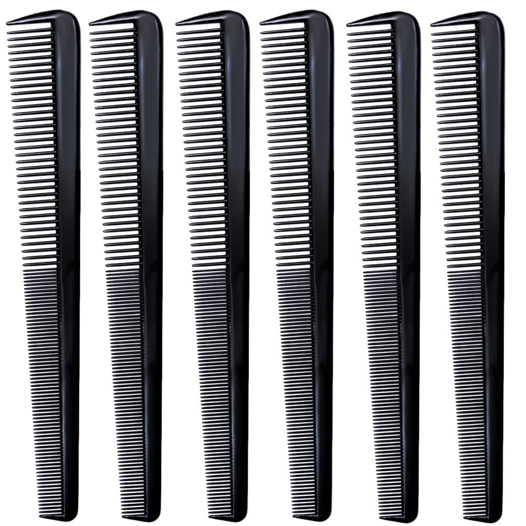 LUXXII (6er-Pack) 7,5 Zoll Barber Kamm für Herren – Bart- und Schnurrbart-Taschenkämme für Bart, Schnurrbart und Koteletten