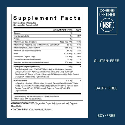 Nutrafol Männer Haarausfall Ergänzung und Kollagenpeptide Pulver – Ärztlich formuliert für sichtbar dichteres, stärkeres Haar – Dermatologen empfohlen – 1 Monatsvorrat, 340 g Flasche