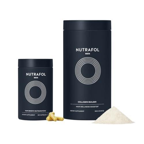 Nutrafol Männer Haarausfall Ergänzung und Kollagenpeptide Pulver – Ärztlich formuliert für sichtbar dichteres, stärkeres Haar – Dermatologen empfohlen – 1 Monatsvorrat, 340 g Flasche