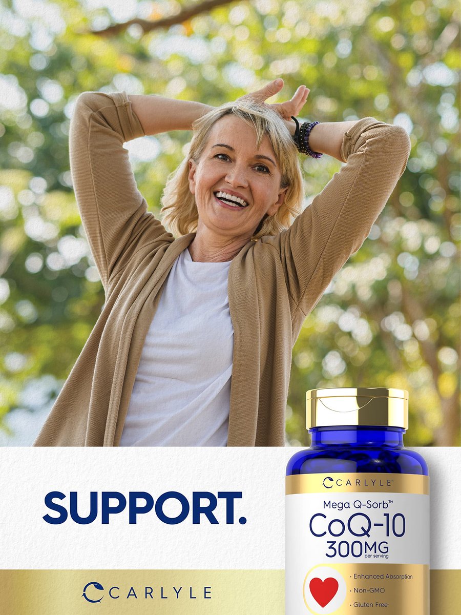 Carlyle CoQ10 300 mg – 120 Softgels | Mega Q-Sorb Coenzym Q-10 mit schwarzem Pfefferextrakt | Nicht-GMO, glutenfreies Nahrungsergänzungsmittel