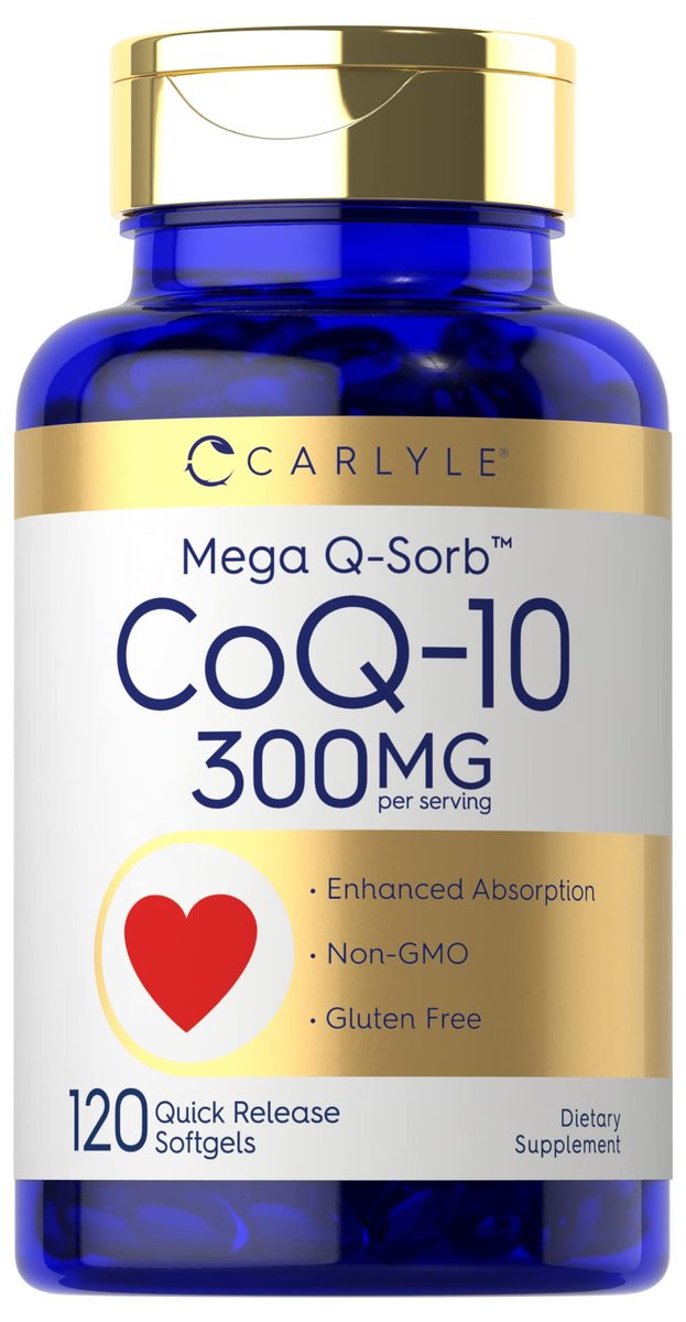 Carlyle CoQ10 300 mg – 120 Softgels | Mega Q-Sorb Coenzym Q-10 mit schwarzem Pfefferextrakt | Nicht-GMO, glutenfreies Nahrungsergänzungsmittel