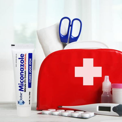 Globe Miconazolnitrat 2% Antimykotische Creme (4er-Pack) – Behandelt Fußpilz, Juckreiz, Ringelflechte und mehr, 1 Unze Tube