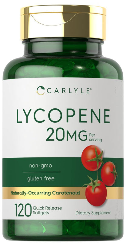 Carlyle Lycopene 20 mg | 120 Weichkapseln | Nicht-GVO & Glutenfrei | Nahrungsergänzungsmittel