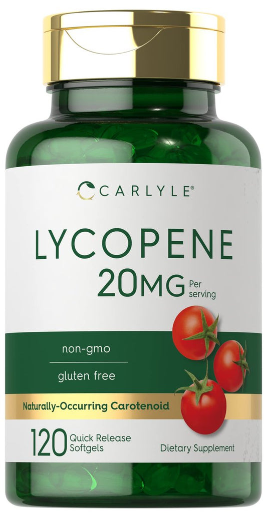 Carlyle Lycopene 20 mg | 120 Weichkapseln | Nicht-GVO & Glutenfrei | Nahrungsergänzungsmittel