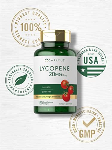 Carlyle Lycopene 20 mg | 120 Weichkapseln | Nicht-GVO & Glutenfrei | Nahrungsergänzungsmittel