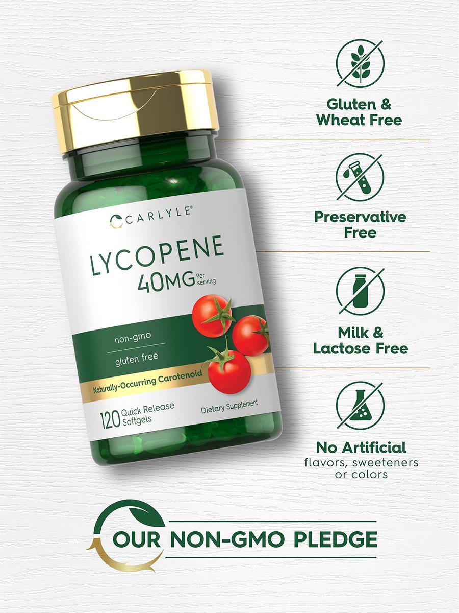 Carlyle Lycopin 40 mg | 120 Softgels | Natürlich vorkommendes Carotinoid | Nahrungsergänzungsmittel, Non-GMO & glutenfrei