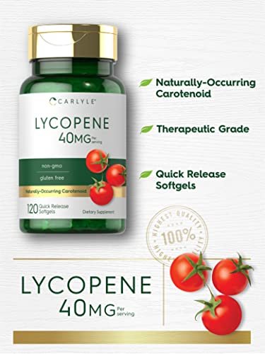 Carlyle Lycopin 40 mg | 120 Softgels | Natürlich vorkommendes Carotinoid | Nahrungsergänzungsmittel, Non-GMO & glutenfrei