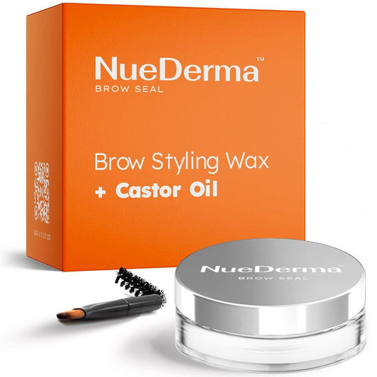 NueDerma - Brow Seal mit Rizinusöl - Klarer Augenbrauen-Gel, wasserfester Augenbrauen-Make-up, Styling-Wachs für gefederte & flauschige Brauen - 29,6 ml