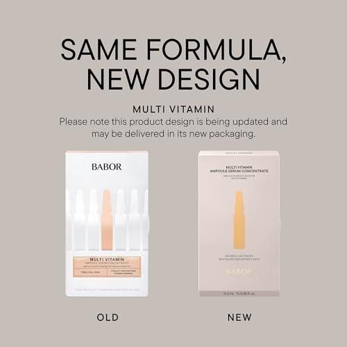 BABOR Multi Vitamin Ampullen Konzentrat – Revitalisiert müde, fahle Haut – 7 Behandlungen