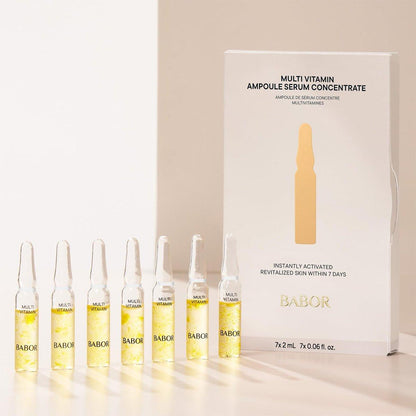 BABOR Multi Vitamin Ampullen Konzentrat – Revitalisiert müde, fahle Haut – 7 Behandlungen