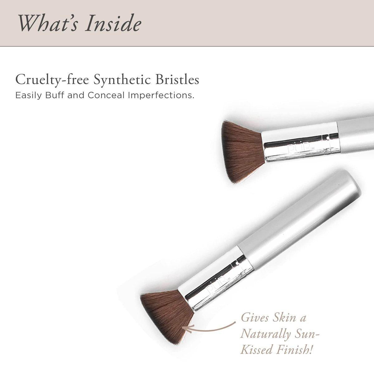 PÜR MINERALS Chisel Brush – Flacher Pinsel für Make-up-Foundation, synthetische, tierversuchsfreie Borsten, 1 Stück