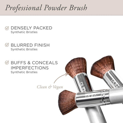 PÜR MINERALS Chisel Brush – Flacher Pinsel für Make-up-Foundation, synthetische, tierversuchsfreie Borsten, 1 Stück