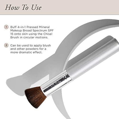 PÜR MINERALS Chisel Brush – Flacher Pinsel für Make-up-Foundation, synthetische, tierversuchsfreie Borsten, 1 Stück