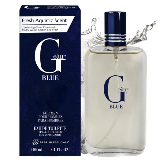 PB ParfumsBelcam G Eau Blue Eau de Toilette Spray – Herrenduft, langanhaltender Sommerduft für Männer und Teenager, 3,4 Fl Oz – Frischer blauer Duft