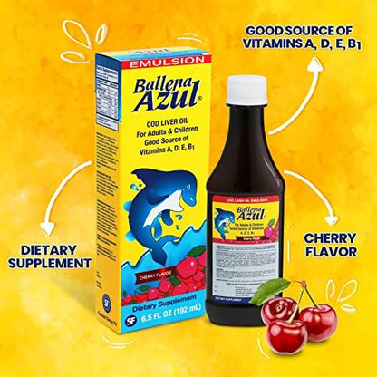 Ballena Azul Lebertran für Erwachsene und Kinder – Reich an Vitaminen A, D, E, B1 und Omega-3