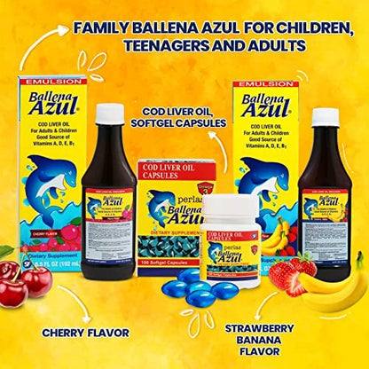 Ballena Azul Lebertran für Erwachsene und Kinder – Reich an Vitaminen A, D, E, B1 und Omega-3