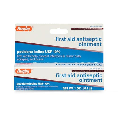Rugby First Aid Antiseptische Salbe, Povidon-Iod USP 10% topische Lösung, hilft Infektionen bei kleinen Schnitten, Schürfwunden und Verbrennungen vorzubeugen - 28 g