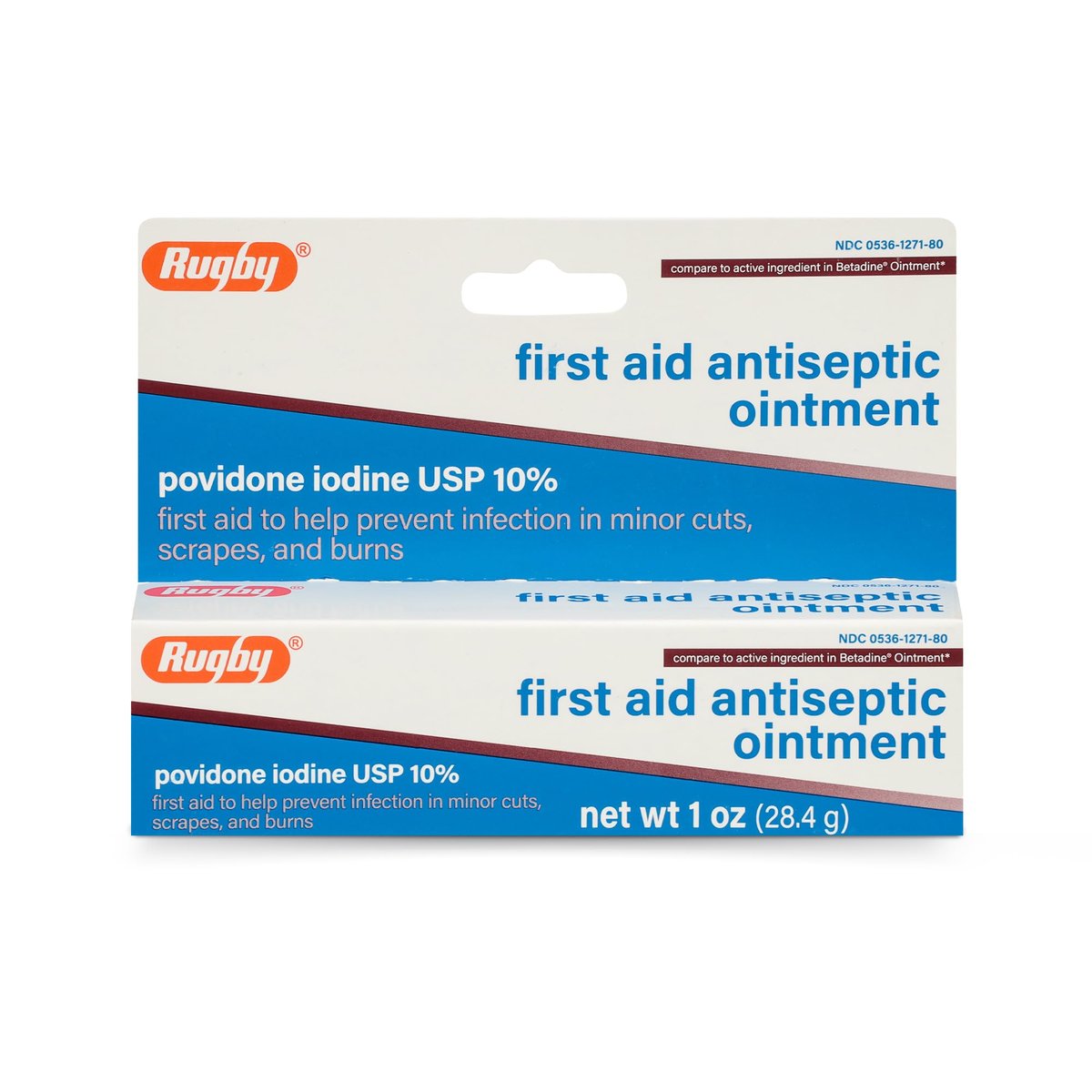 Rugby First Aid Antiseptische Salbe, Povidon-Iod USP 10% topische Lösung, hilft Infektionen bei kleinen Schnitten, Schürfwunden und Verbrennungen vorzubeugen - 28 g