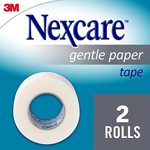 Nexcare Sanftes Papierpflaster, Medizinisches Papierpflaster, sichert Verbände und lässt sich sanft lösen - 2,5 cm x 9,1 m, 2 Rollen